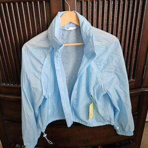 all in motion Light Blue Windbreaker Jacket Water Resistance L NWT